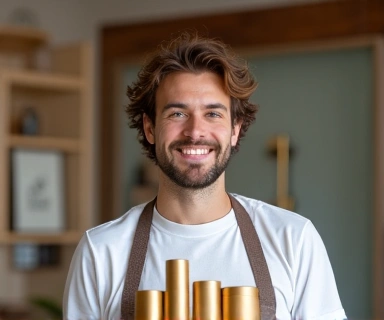 Representación de un cliente satisfecho con productos naturales